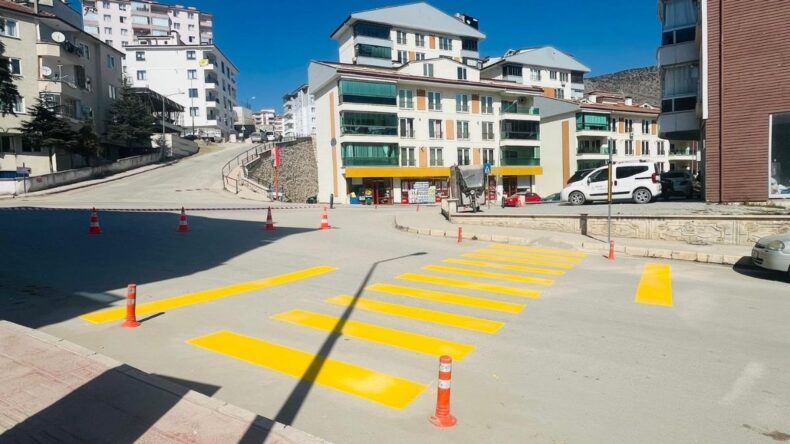 Amasya’da yaya güvenliği için çizgiler yenilendi