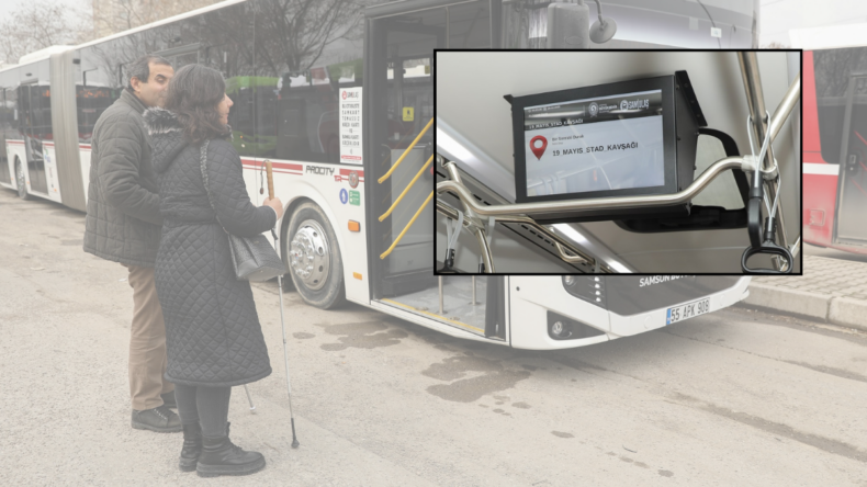 Samsun’da otobüslere sesli uyarı sistemi kuruluyor
