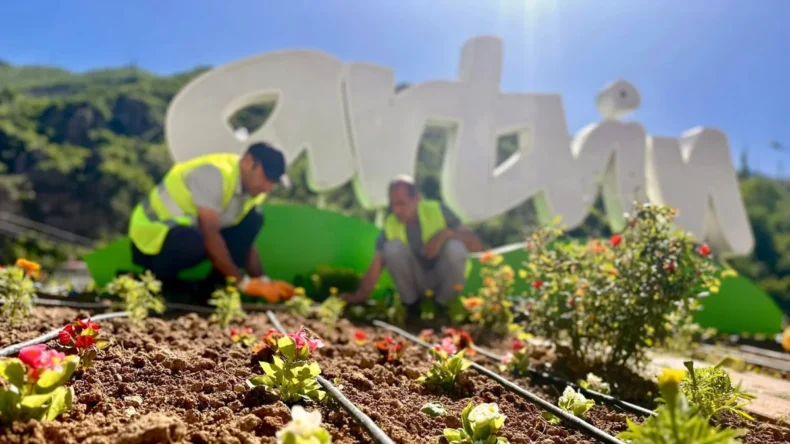 Artvin’de peyzaj çalışması kent genelinde sürüyor