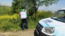 Canik Belediyesi’nden kokarca böceğine karşı mücadele çalışması