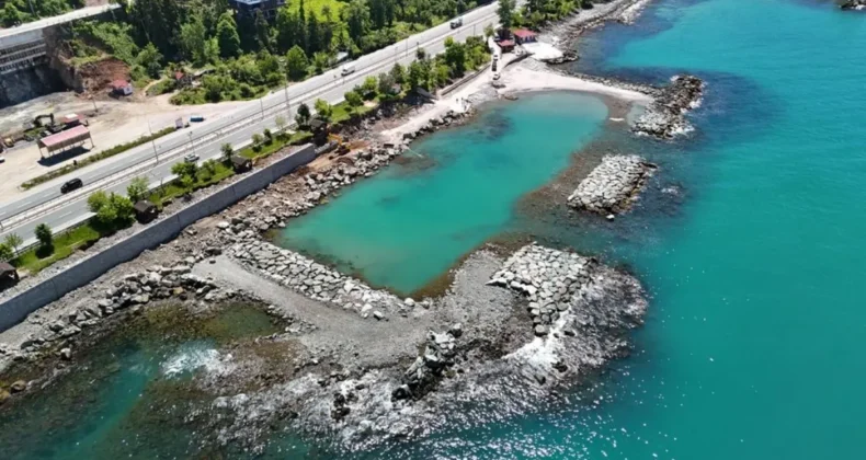 Rize’de halk plajının birinci etabında sona gelindi