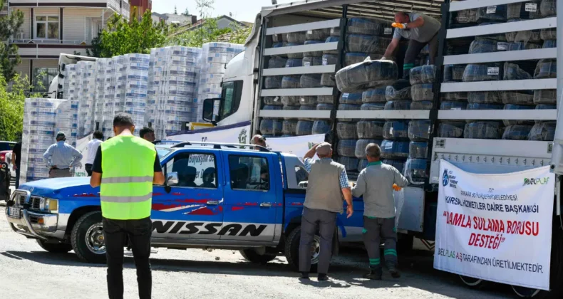 Ankara Büyükşehir’den üreticilere damla sulama borusu desteği