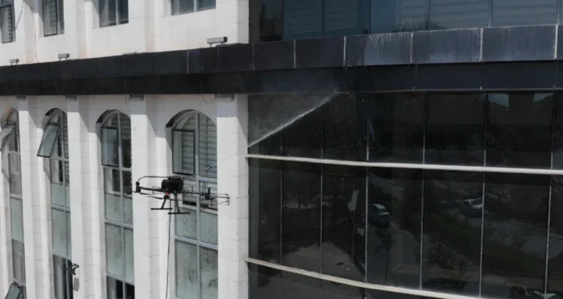 Bilecik’te dış cephe temizliğinde “drone” dönemi