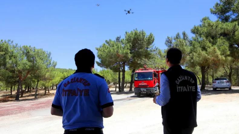 Gaziantep’te termal drone ile yangın nöbeti