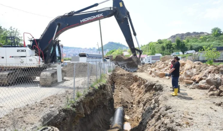 Giresun’da 300 metrelik yağmur suyu hattı çalışması