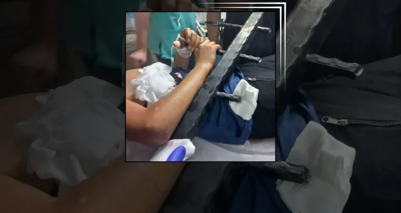 İzmir’de ağaçtan düşen çocuğa demir çit saplandı