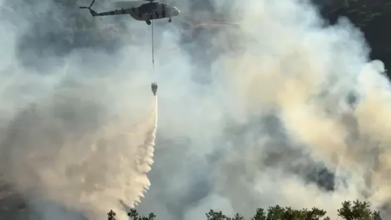 Kızılcahamam’da orman yangını çıktı! Havadan ve karadan müdahale…