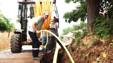 Canik’te o mahallede doğal gaz çalışması başladı