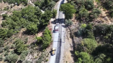 Manisa’da Spil Dağı Milli Parkı yolu yenileniyor
