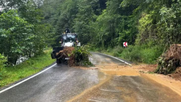 Trabzon’un 4 ilçesinde heyelan meydana geldi