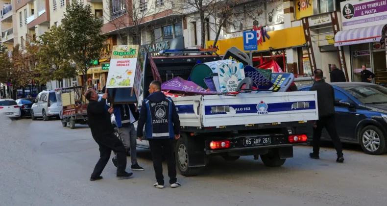 Van’da kaldırım işgaliyle mücadele sürüyor