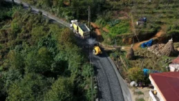 Ordu kırsalında asfalt mesaisi sürüyor