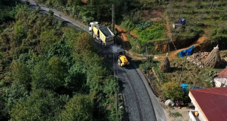 Ordu kırsalında asfalt mesaisi sürüyor