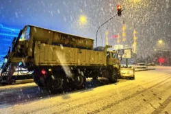 Çorum’da karla mücadele çalışması sürüyor