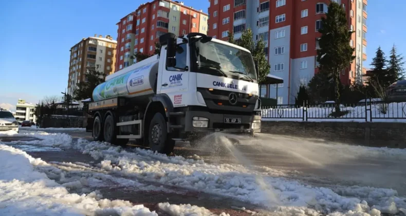 Canik’te karla etkin mücadele