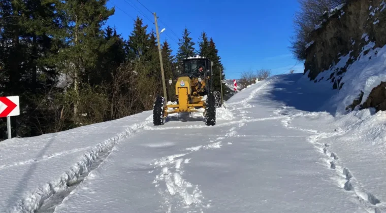 Trabzon Büyükşehir ekipleri karla mücadelede sahada