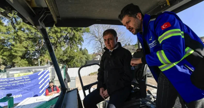 İzmir’de asfalt serim çalışmaları sürüyor: Başkan Tugay yerinde inceledi