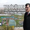 Kütahya’da mavi ve yeşilin buluştuğu parkta yaz hazırlığı