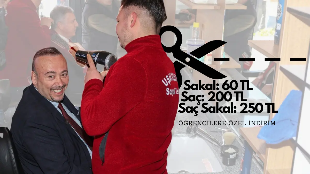 Uşak Belediyesi’nin hayata geçirdiği Halk Berber projesiyle saç kesimi 200