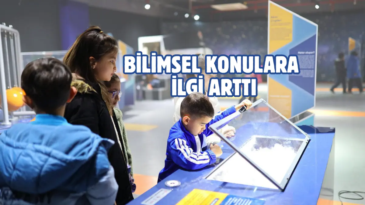 Aksaray Belediyesi Bilim Merkezi’nde yer alan TÜBİTAK Sergi Salonu, öğrenci