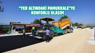 Denizli’de Kaklık Mağarası yoluna sıcak asfalt hamlesi