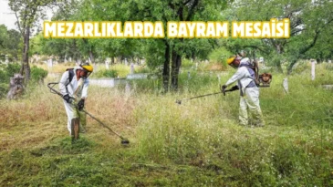 Denizli’de mezarlıklar bayrama hazır hale getirildi