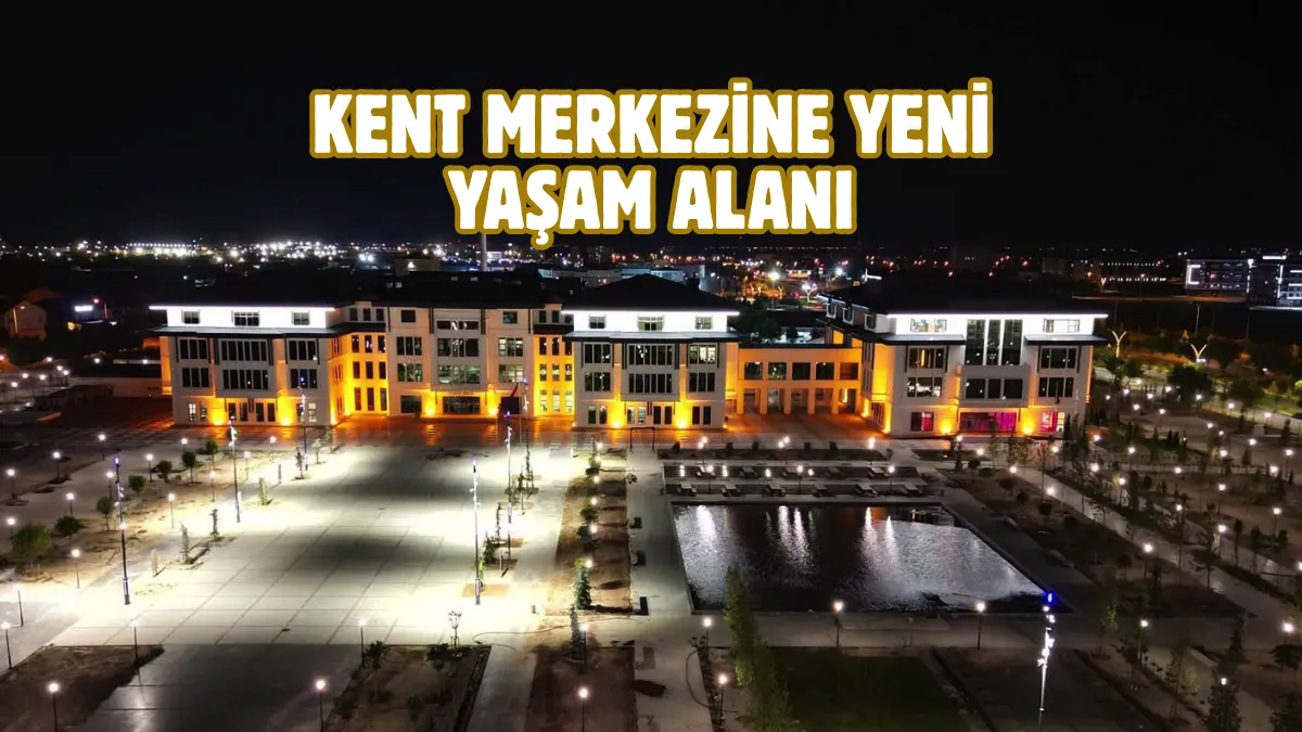 Aksaray Belediyesi tarafından şehre kazandırılan Yeni Belediye Hizmet Binası önündeki