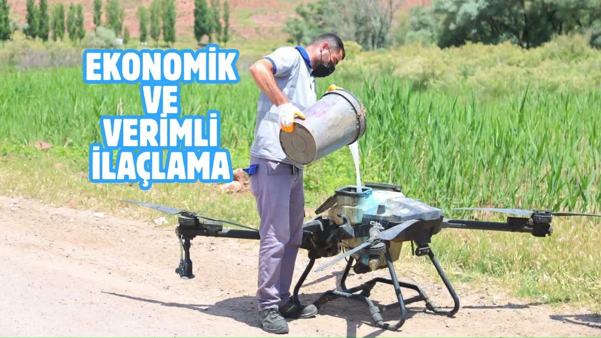 Aksaray Belediyesi, Kalanlar Millet Bahçesi’nde drone ile haşerelere karşı ilaçlama