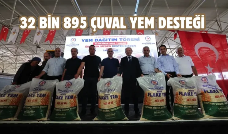 Denizli Büyükşehir’den üreticiye yem desteği