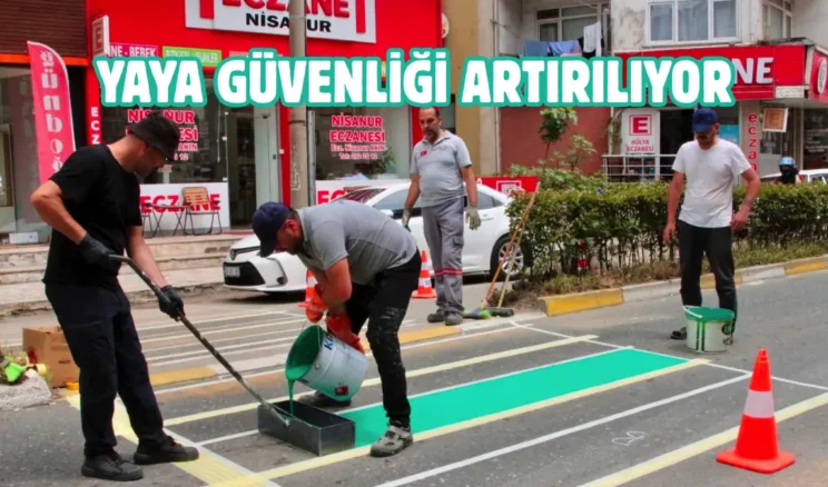 Giresun’da yaya geçitleri yenileniyor