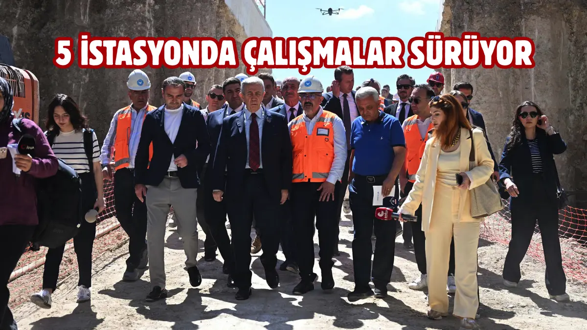Ankara Büyükşehir Belediye Başkanı Mansur Yavaş, Mamak Metrosu’ndaki (Dikimevi-Natoyolu Uzatma
