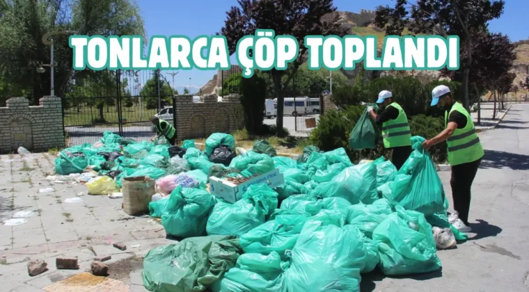 Van Atatürk Kültür Parkı’nda 3 ton çöp toplandı