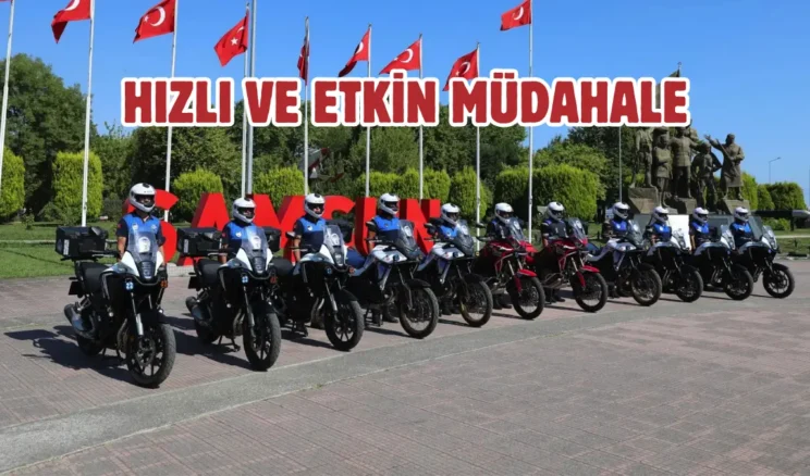 Samsun’da motosikletli zabıta ekipleri sahada