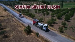 Manisa Soma’da 8 km’lik yol yenileniyor
