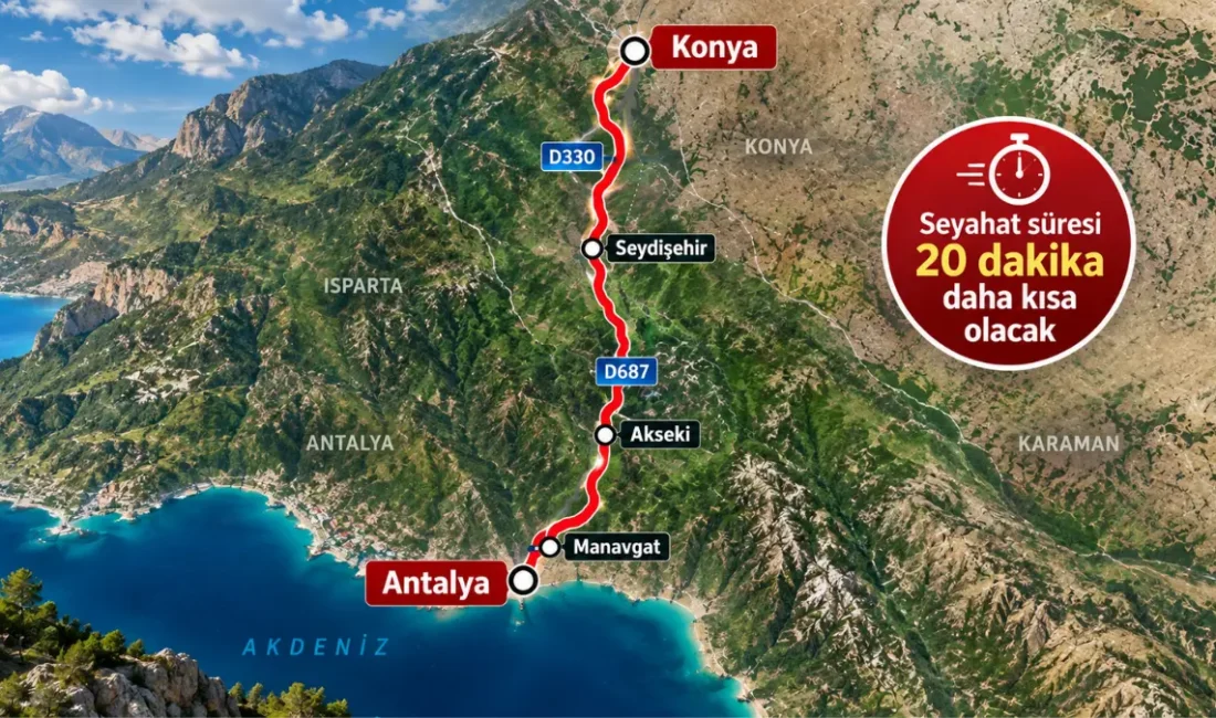 Ulaştırma ve Altyapı Bakanlığı, Konya – Antalya arası mesafenin 7