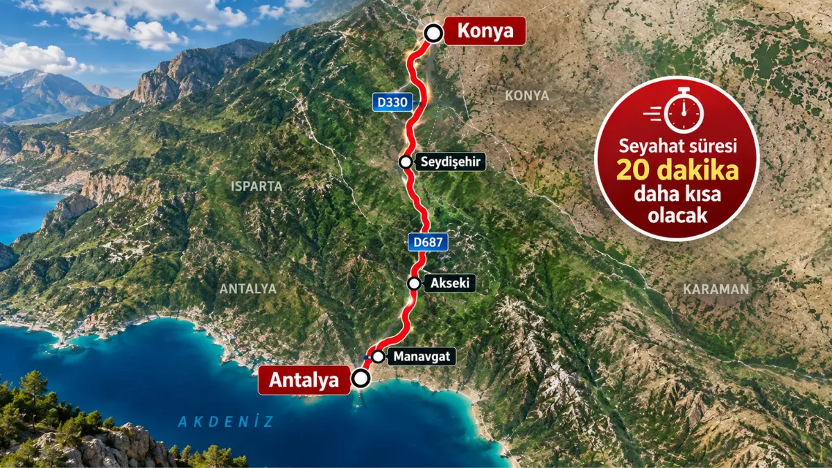 Ulaştırma ve Altyapı Bakanlığı, Konya – Antalya arası mesafenin 7